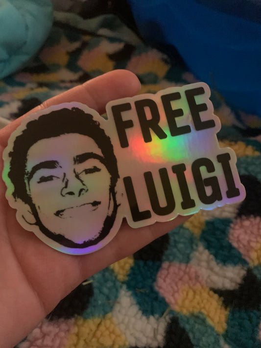 Holographic Free Luigi Sticker